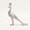Regal Peacock Nickel Finished Aluminum Figurine – 11x3x3" Elegant Table Decor Sculpture